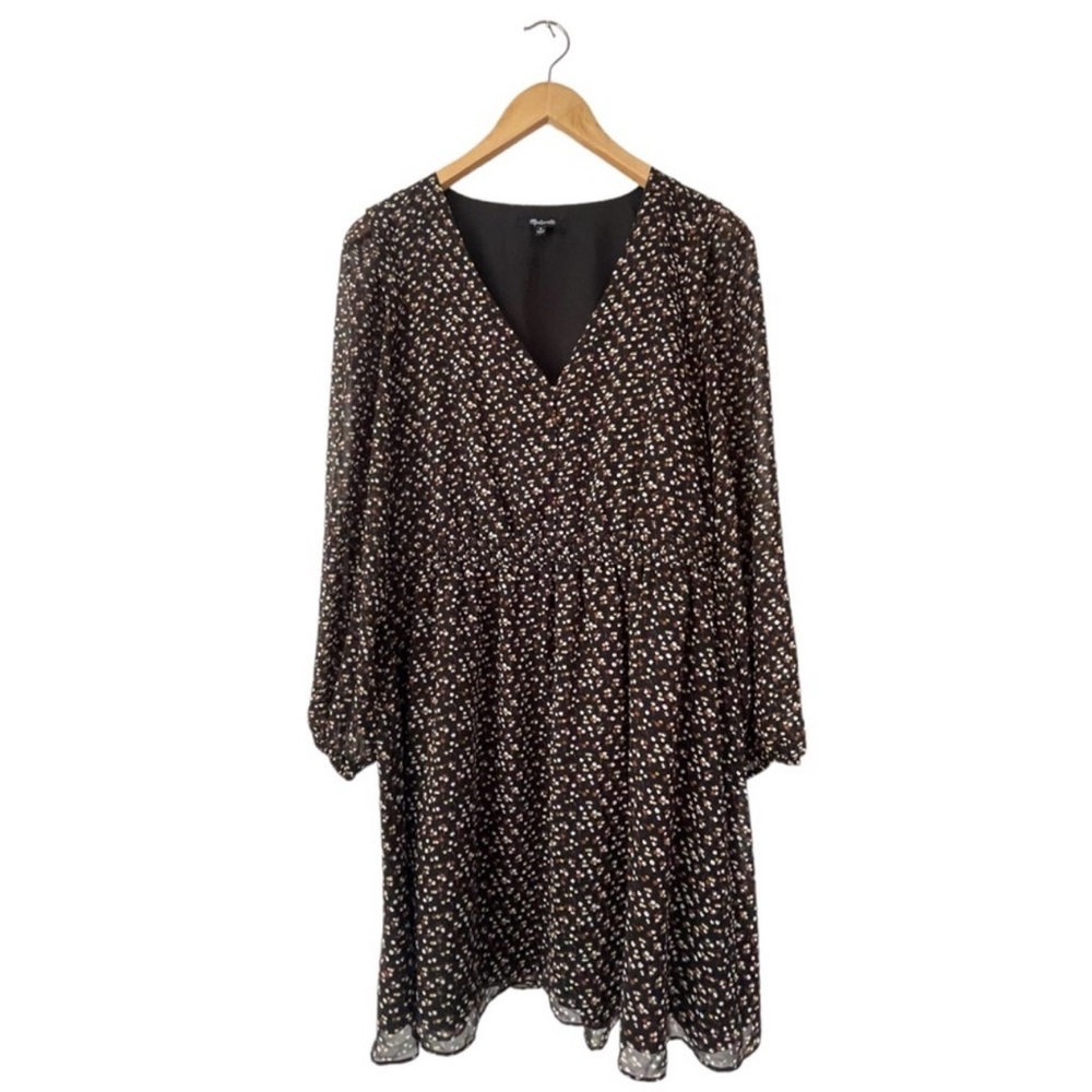 Madewell Resourced Georgette Button Front Mini Dress In Adorable Ditzy Size M - Picture 6 of 9